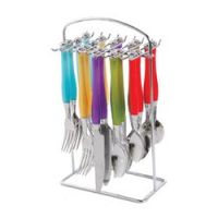 Gibson Home Santoro Multi-Color 20-Piece Stainless Steel Flatware Set with Hanging Rack