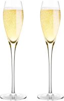 Bella Vino Hand Blown Crystal Champagne Flutes - Bella Vino Standard Champagne Glasses Made from 100% Lead Free Premium Crystal Glass, Perfect for Any