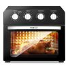 Geek Chef Air Fryer Oven , Countertop Toaster Oven,3-Rack Levels, 4 mechinical knobs,Black housing with single glass door(24 QT 1700W)