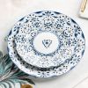 Red leaf, Jingdezhen Ceramics 30-piece In-glaze Blue and White Porcelain Tableware Set Ceramic Bowls, Plates and Spoons High Temperature Fine White Po