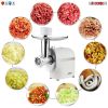Electric Meat Grinder Heavy Duty, 3-IN-1 Multi-Use Meat Miner & Sausage Stuffer, Food Grinder with Sausage Tube & Kubbe Kits, 3 Sizes Plates, 2 S/S Bl
