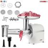 Electric Meat Grinder Heavy Duty, 3-IN-1 Multi-Use Meat Miner & Sausage Stuffer, Food Grinder with Sausage Tube & Kubbe Kits, 3 Sizes Plates, 2 S/S Bl