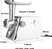 Electric Meat Grinder with Sausage & Kubbe Kit, 3 Grinder Plates, 600W Power,White