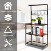 Artisasset Kitchen Bakers Rack, Coffee Bar, Microwave Oven Stand with High Display Shelf, for Spice Rack Organizer Workstation with 10 Hooks, Stable M