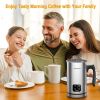 Milk Frother, 10oz/300ml Electric Milk Warmer with Touch Screen, 4.7oz/140ml Hot & Cold Foam Maker with Buzzer, 4 IN 1 Spacekey Automatic Stainless St