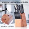 (Do Not Sell on Amazon) Knife Block Set with Knives, 15 Piece Kitchen Knife Sets with Wood Block, Professional Chef Knives High-Carbon Stainless Steel