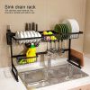 Over The Sink Dish Drying Rack 33.5" Kitchen Sink Organizer Storage Rack for Organizer Home Kitchen Counter Space Saver