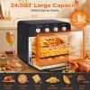 Geek Chef Air Fryer Oven , Countertop Toaster Oven,3-Rack Levels, 4 mechinical knobs,Black housing with single glass door(24 QT 1700W)