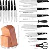 (Do Not Sell on Amazon) Knife Block Set with Knives, 15 Piece Kitchen Knife Sets with Wood Block, Professional Chef Knives High-Carbon Stainless Steel