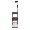 Artisasset Kitchen Bakers Rack, Coffee Bar, Microwave Oven Stand with High Display Shelf, for Spice Rack Organizer Workstation with 10 Hooks, Stable M