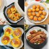 100Pcs Air Fryer Disposable Paper Liner w/ 100Pcs Disposable Gloves Baking Mat