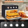 Geek Chef Air Fryer Oven , Countertop Toaster Oven,3-Rack Levels, 4 mechinical knobs,Black housing with single glass door(24 QT 1700W)