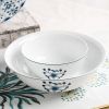 Red leaf, Jingdezhen Ceramics 30-piece In-glaze Blue and White Porcelain Tableware Set Ceramic Bowls, Plates and Spoons High Temperature Fine White Po