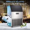 Electactic Ice Maker, Commercial Ice Machine,100Lbs/Day, Stainless Steel Ice Machine with 48 Lbs Capacity, Ideal for Restaurant, Bars, Home and Office