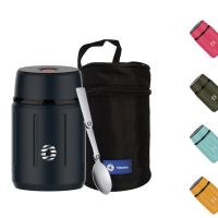 25oz Food Flask, Office Outdoor Food Thermos, 750ML Portable Stainless Steel Food Soup Containers, Vacuum Insulated Food Flasks Thermocup (Color: Black)
