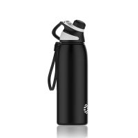 Healter 20oz Leakproof Free Drinking Water Bottle with Spout Lid for, 600ml Stainless Steel Sports Water Bottle for Fitness, Gym and Outdoor Sports (Color: Black, size: 34 oz)