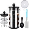 Small Mini French Press Coffee Maker 100% BPA Free French Press Glass Cup