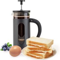 Small Mini French Press Coffee Maker 100% BPA Free French Press Glass Cup (Color: black A, size: 1000 ml)