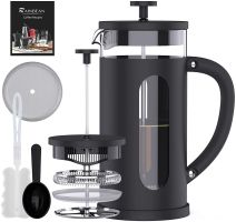 RAINBEAN Mini French Press 12 oz, Small French Press Coffee Maker 350 ml, Heat Cold Coffee Brewer Camping Coffee Press, Individual One Single Cup Fren (Color: 350ml)