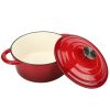 COOKWIN 5 Quart Cast Iron Dutch Oven ,Bread Baking Pot with Self Basting Lid, Porcelain Enameled Surface Cookware Pot, Great Christmas Gifts for Famil