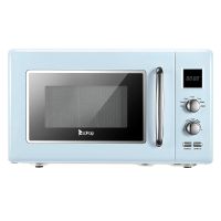 ZOKOP 23L / 0.9cuft Retro Microwave Oven With Display/Silver Handle RT (Color: Blue)