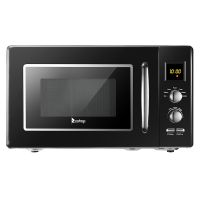 ZOKOP 23L / 0.9cuft Retro Microwave Oven With Display/Silver Handle RT (Color: Black)
