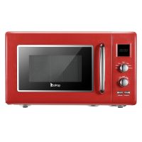 ZOKOP 23L / 0.9cuft Retro Microwave Oven With Display/Silver Handle RT (Color: Red)