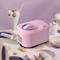 1.1 QT Ice Cream Maker Automatic Frozen Dessert Machine with Spoon (Color: Pink)