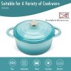 COOKWIN 5 Quart Cast Iron Dutch Oven ,Bread Baking Pot with Self Basting Lid, Porcelain Enameled Surface Cookware Pot, Great Christmas Gifts for Famil