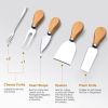 With Knives 7 Piece Bamboo Cheese Board Set  Natural Bamboo Cutting Board