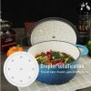 COOKWIN Enameled Cast Iron Dutch Oven with Self Basting Lid, Non-stick Enamel Coated Cookware Pot