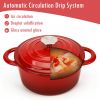 COOKWIN Enameled Cast Iron Dutch Oven with Self Basting Lid, Enamel Coated Cookware Pot 3QT