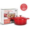 COOKWIN Enameled Cast Iron Dutch Oven with Self Basting Lid, Enamel Coated Cookware Pot 3QT