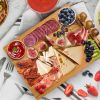 With Knives 7 Piece Bamboo Cheese Board Set  Natural Bamboo Cutting Board